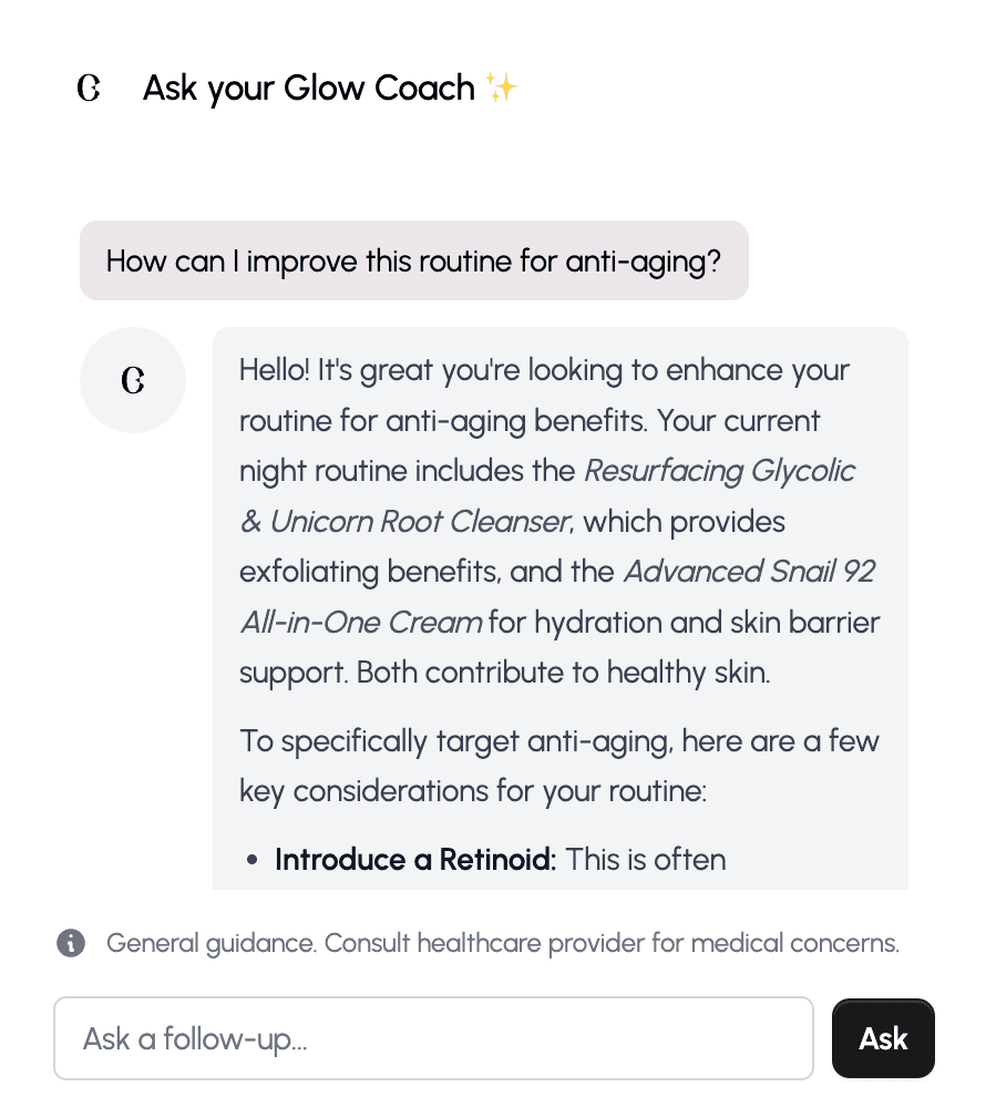 AI Coach Chat Interface