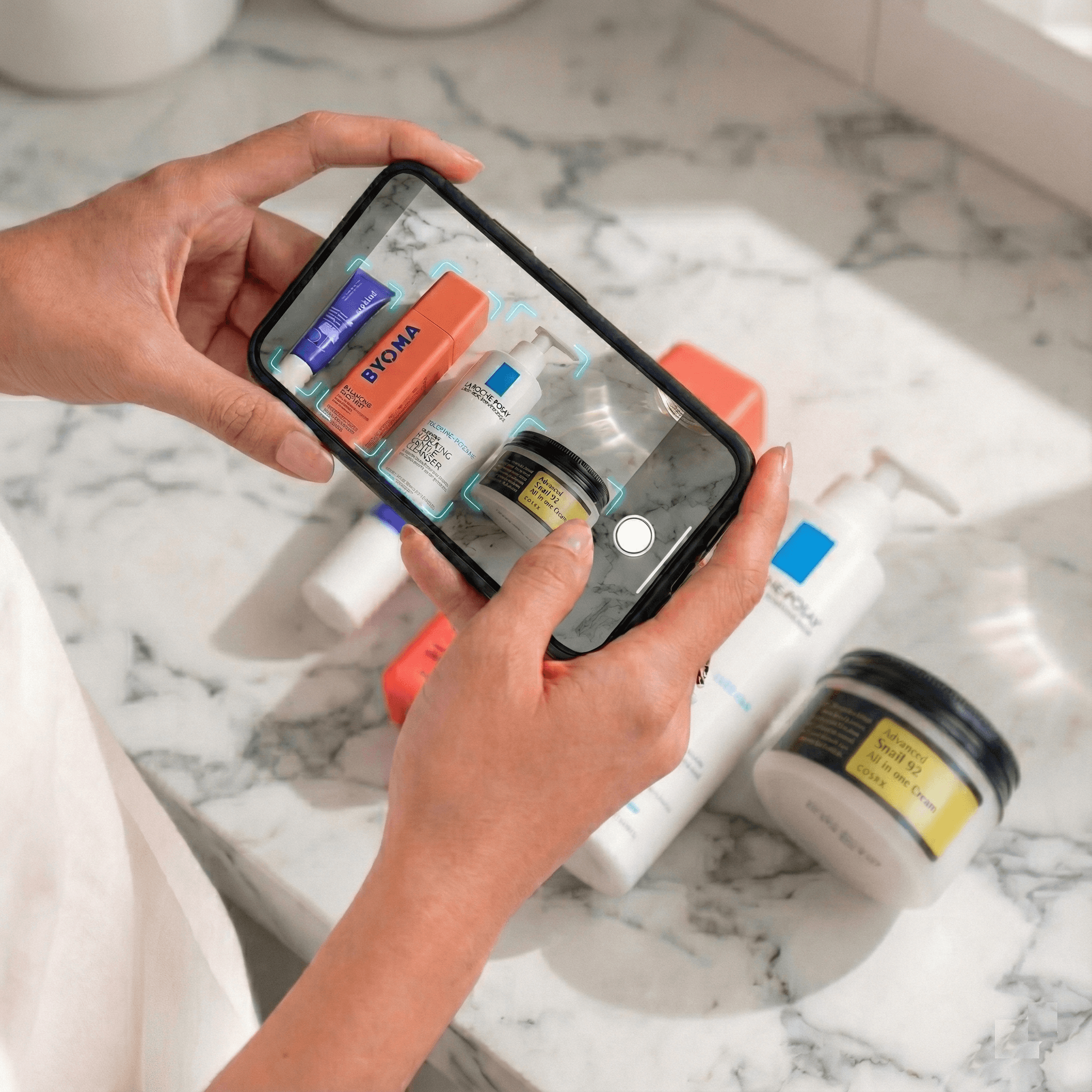 Take a photo of your skincare products